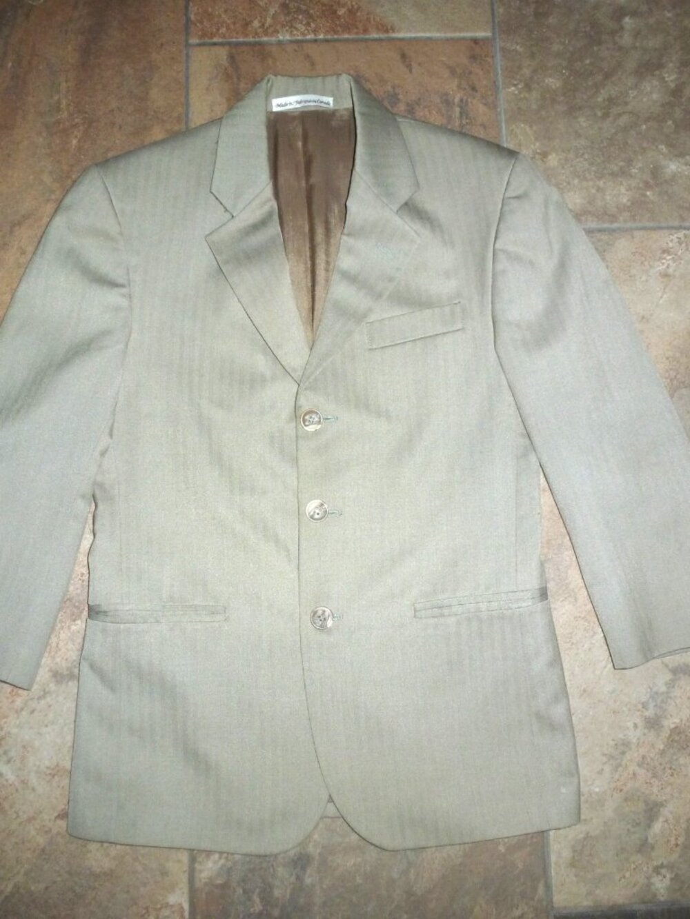 Perry Ellis Boys lined Blazer sports jacket/coat 14/27 Beige-worn 2 times